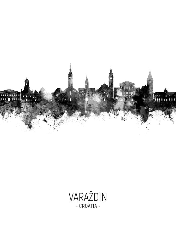 Varazdin Croatia Skyline #54 Digital Art by Michael Tompsett