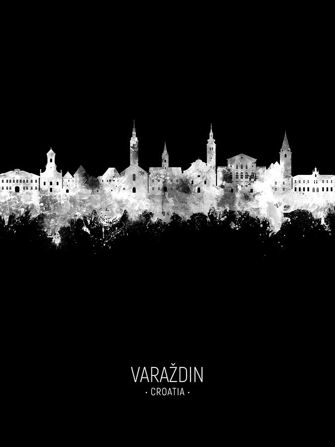 Varazdin Croatia Skyline #55 Digital Art by Michael Tompsett