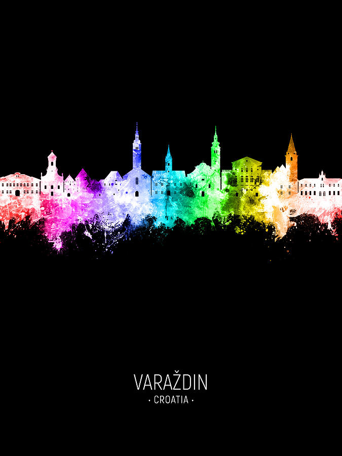 Varazdin Croatia Skyline #56 Digital Art by Michael Tompsett
