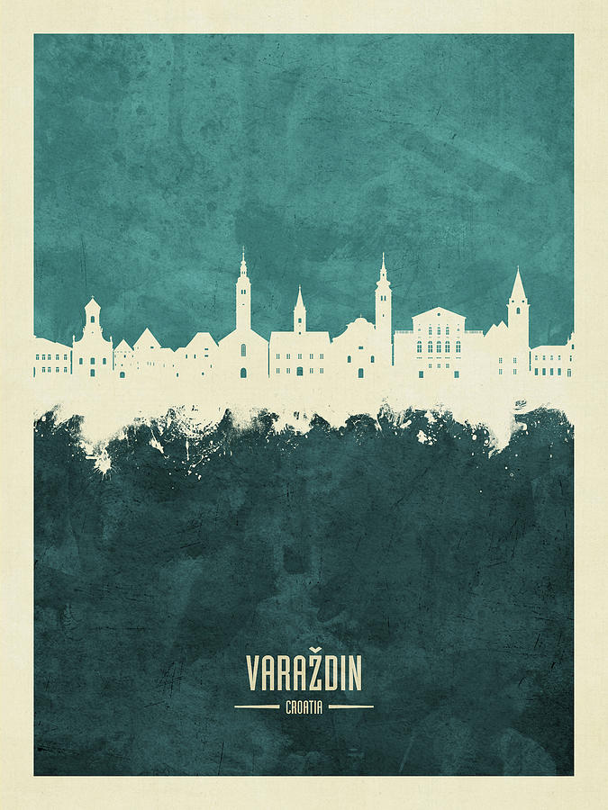 Varazdin Croatia Skyline #57 Digital Art by Michael Tompsett