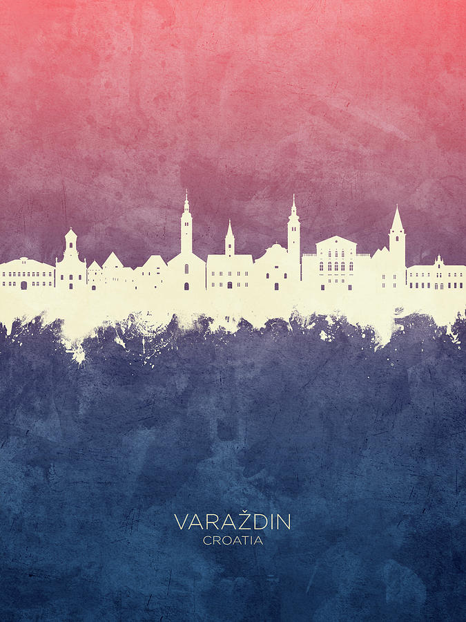 Varazdin Croatia Skyline #62 Digital Art by Michael Tompsett