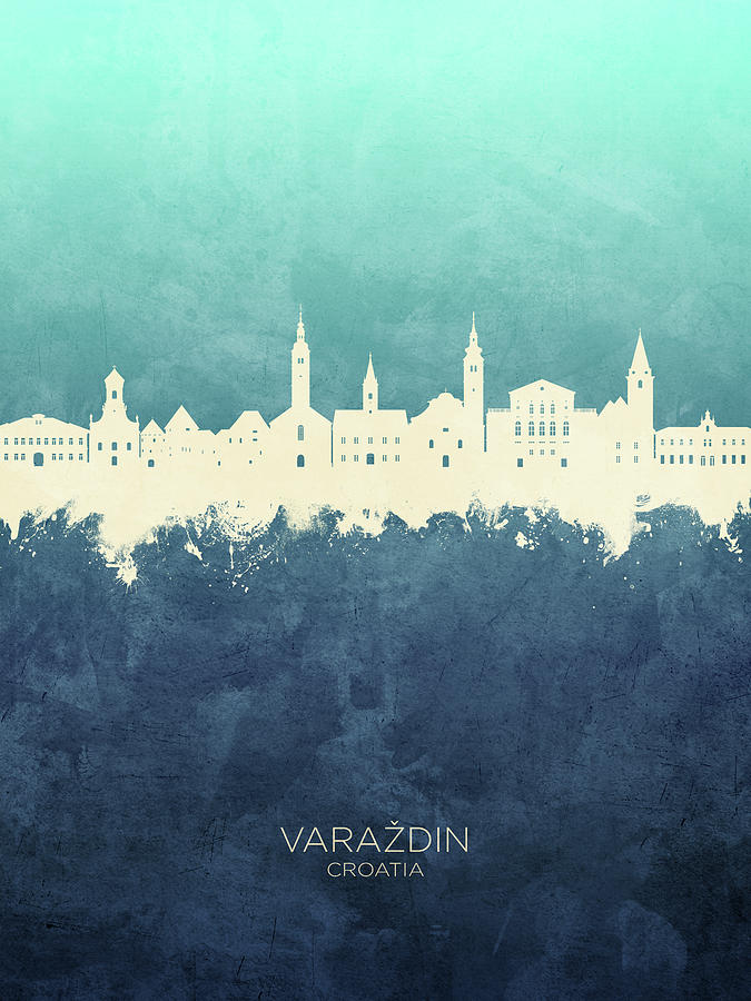 Varazdin Croatia Skyline #63 Digital Art by Michael Tompsett