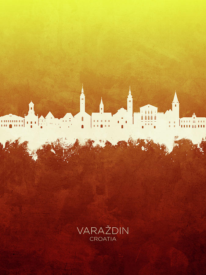 Varazdin Croatia Skyline #65 Digital Art by Michael Tompsett