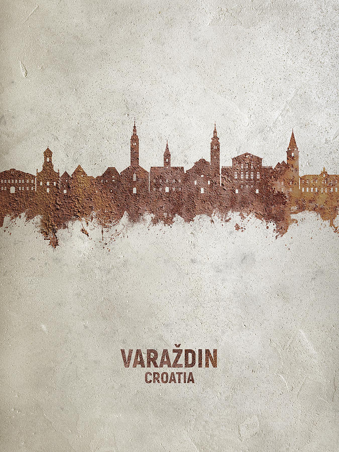 Varazdin Croatia Skyline #66 Digital Art by Michael Tompsett