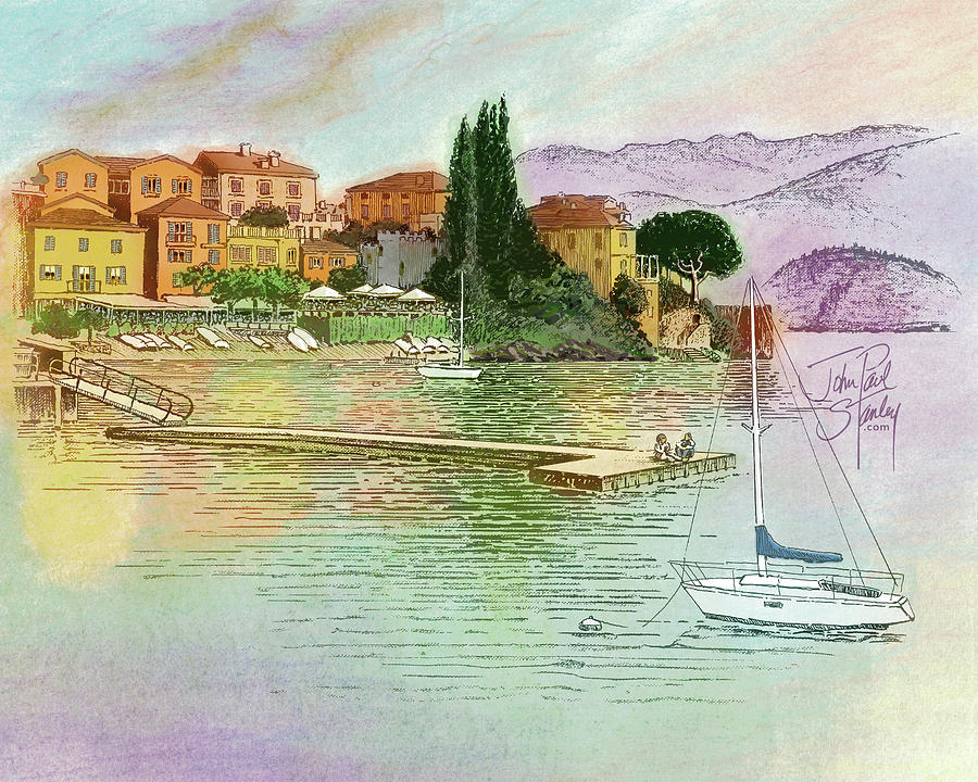 Varenna, Lake Como, Italy Drawing by John Paul Stanley