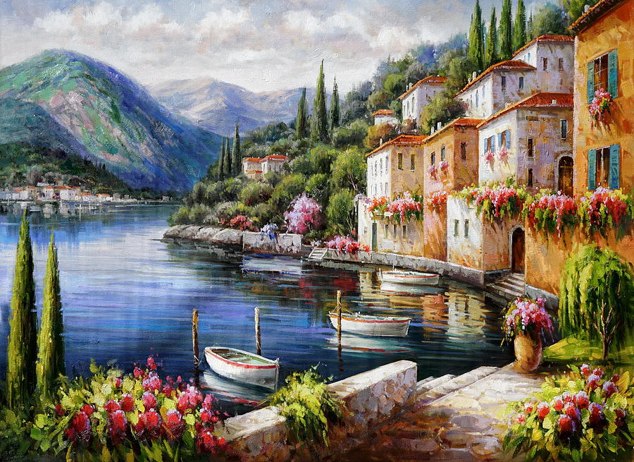 Varenna Lake Como Italy Painting by Lucio Campana - Fine Art America