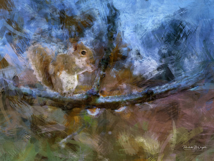 Variation OF Squirrel On A Branch by Paulette B Wright Variation OF Squirrel On A Branch by Paulette B Wright
