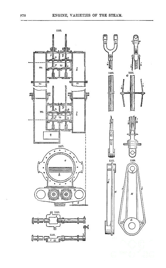 Varieties of Steam Engines g8 Drawing by Historic Illustrations | Fine ...