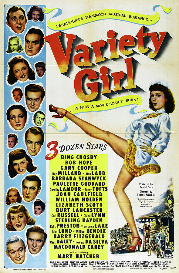 Bob Hope Mixed Media - Variety Girl, with Bing Crosby and Bob Hope, 1947 by Movie World Posters