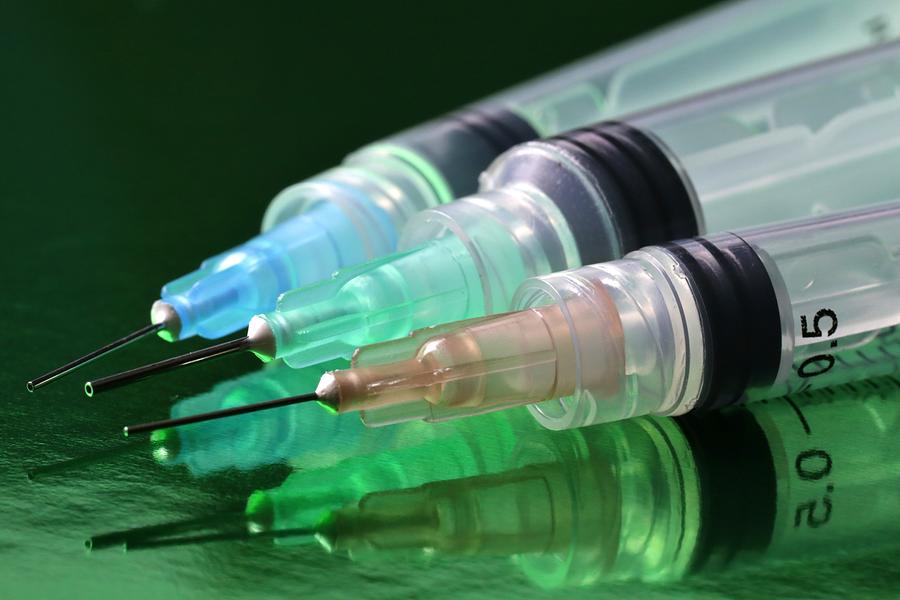 Variety of Hypodermic Needle sizes attached to Syringes Photograph by Douglas Sacha
