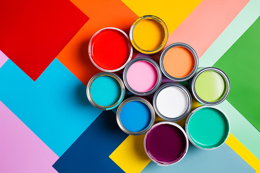 Various bright paints on colorful background Photograph by Anna Efetova