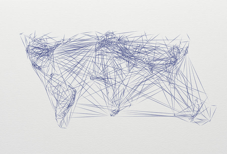 Various connections implying a world map Photograph by David Malan