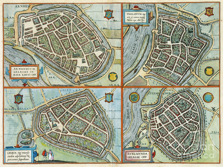 Various European Cities, 1581 Drawing by Georg Braun and Franz Hogenberg