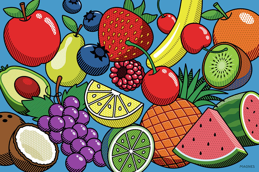 Grape Digital Art - Various Fruits by Ron Magnes
