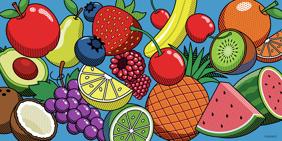 Various Fruits Wide Format Digital Art by Ron Magnes