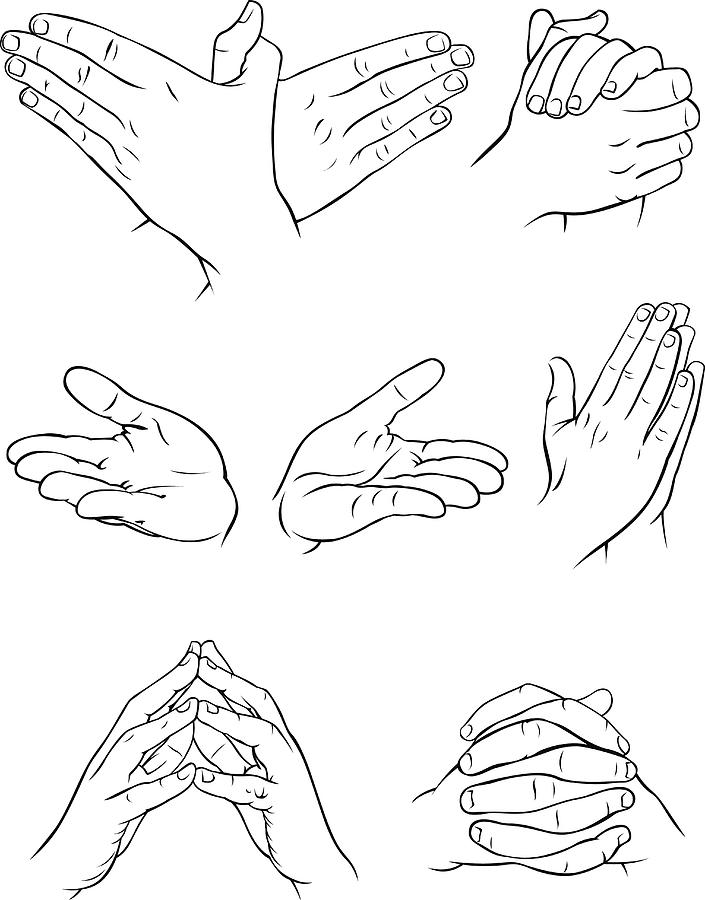 Various hand forms 2 Drawing by Kolb_art