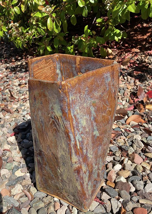Sandy Brown Sculpture - Vase 1 by Mike Coyne