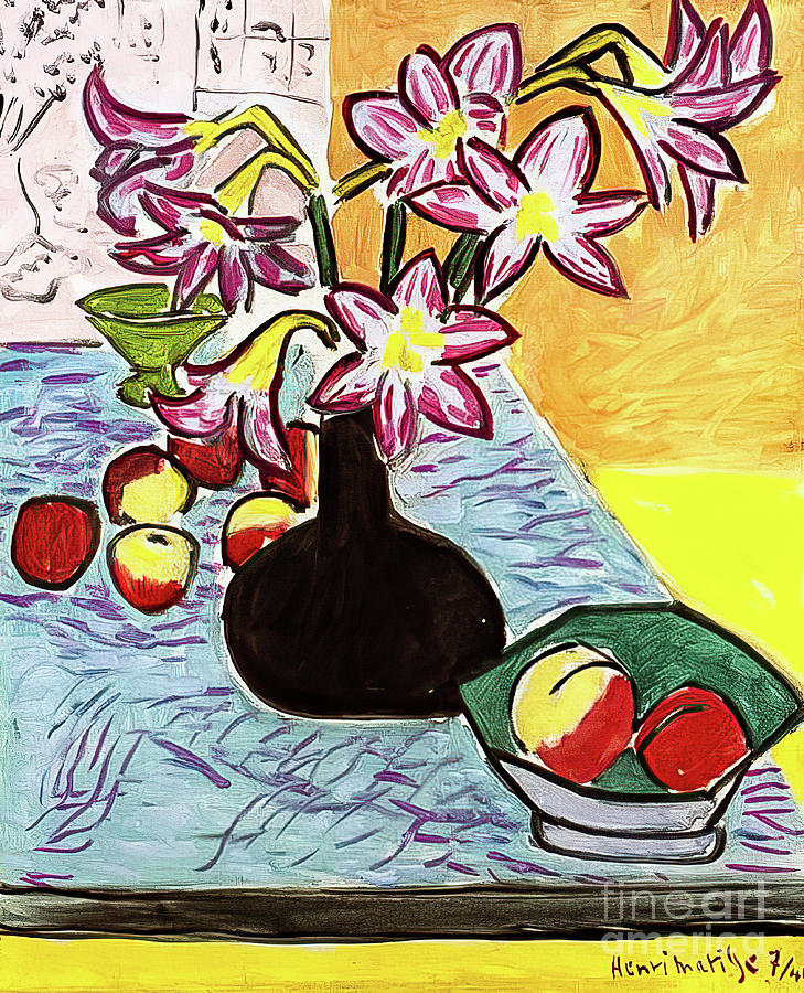 Vase of Amaryllis by Henri Matisse 1941 Painting by Henri Matisse