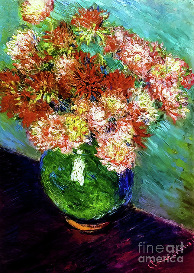 Vase of Chrysanthemums by Claude Monet 1883 Painting by Claude Monet