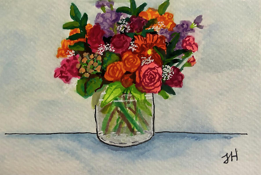 Vase of Flowers Painting by Jean Haynes