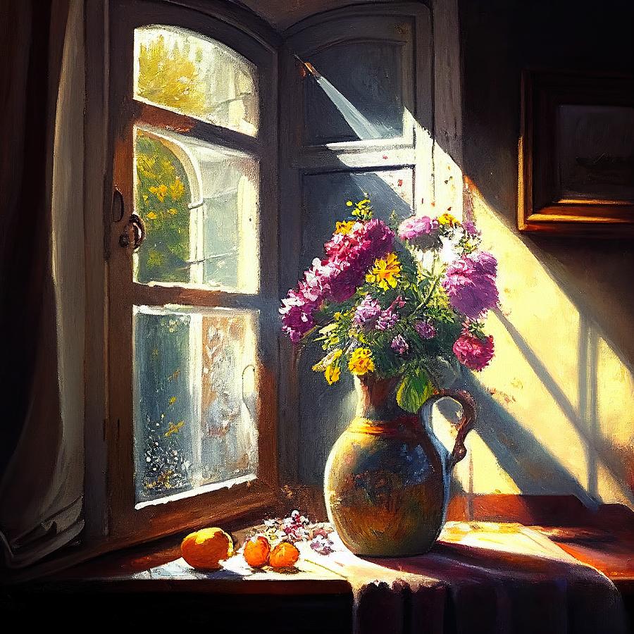 Flower Painting - Vase of Flowers by My Head Cinema