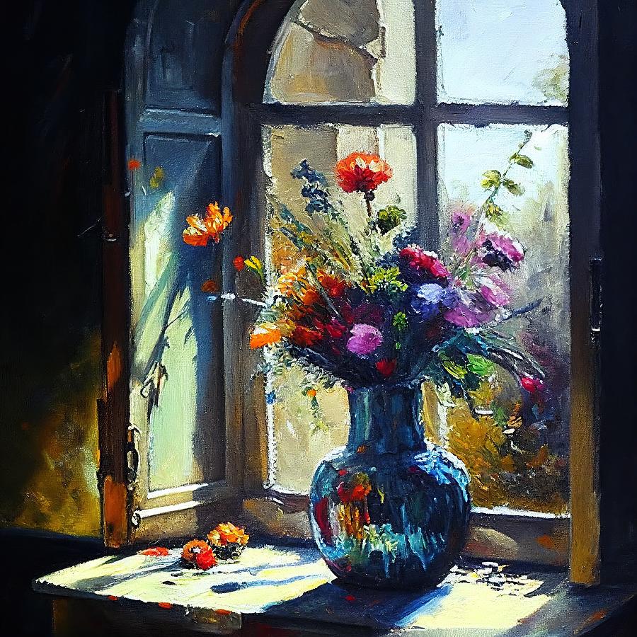 Flower Painting - Vase of Flowers No.2 by My Head Cinema