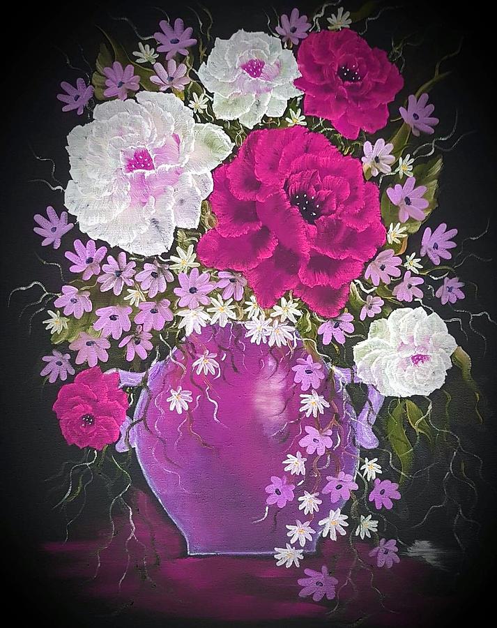 Vase Of Grandeur Pink Lilac Painting