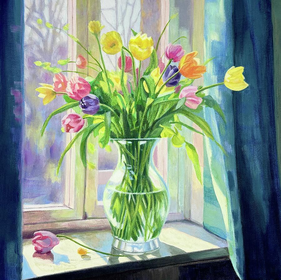 Tulip Tranquility Painting by Caroline Swan
