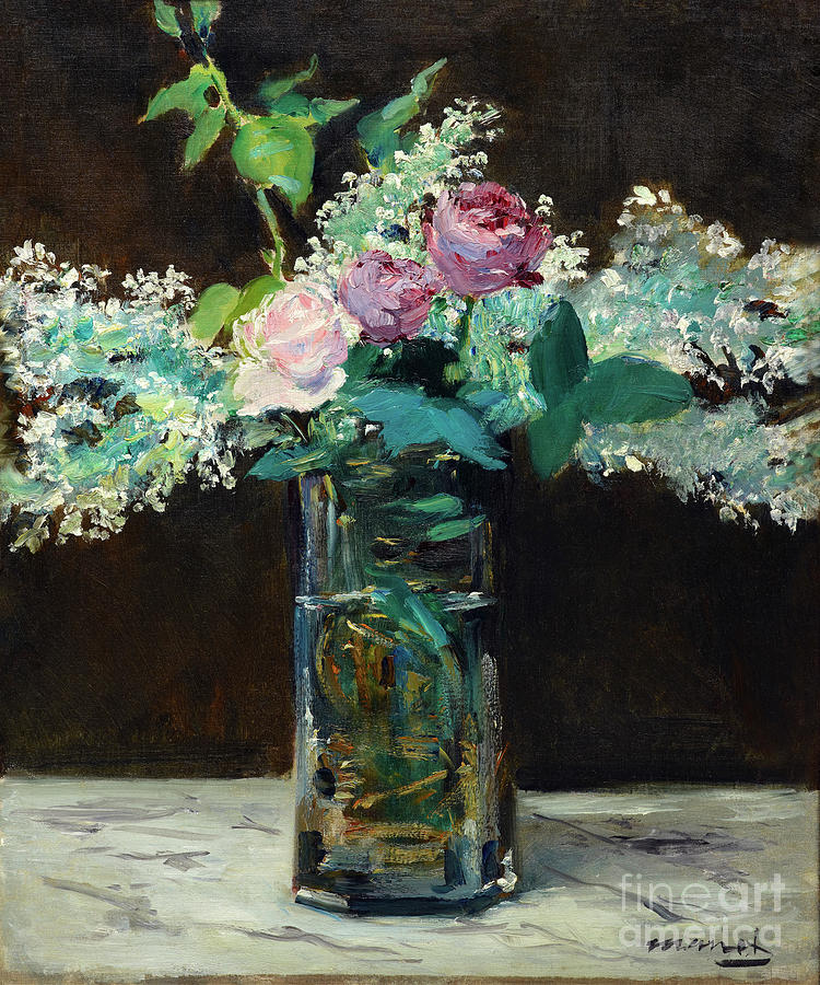 Vase of White Lilacs and Roses by Edouard Manet Photograph by Carlos Diaz