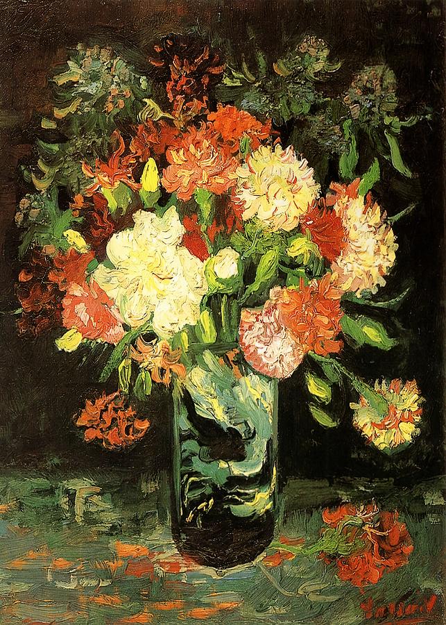 Vase with Carnations - Vincent van Gogh Painting by Vincent van Gogh ...