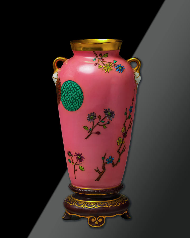 Vase with Flowering Branch Motif Photograph by Carlos Diaz