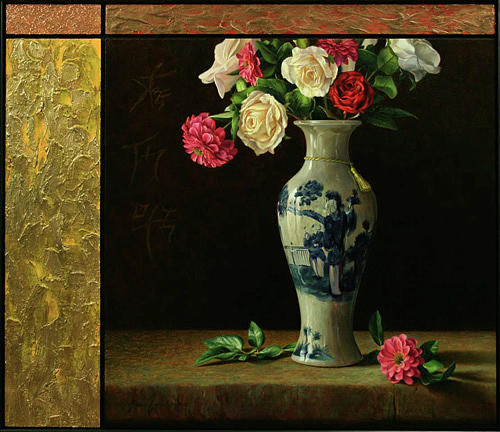 Vase with Flowers Painting by Bruno Capolongo