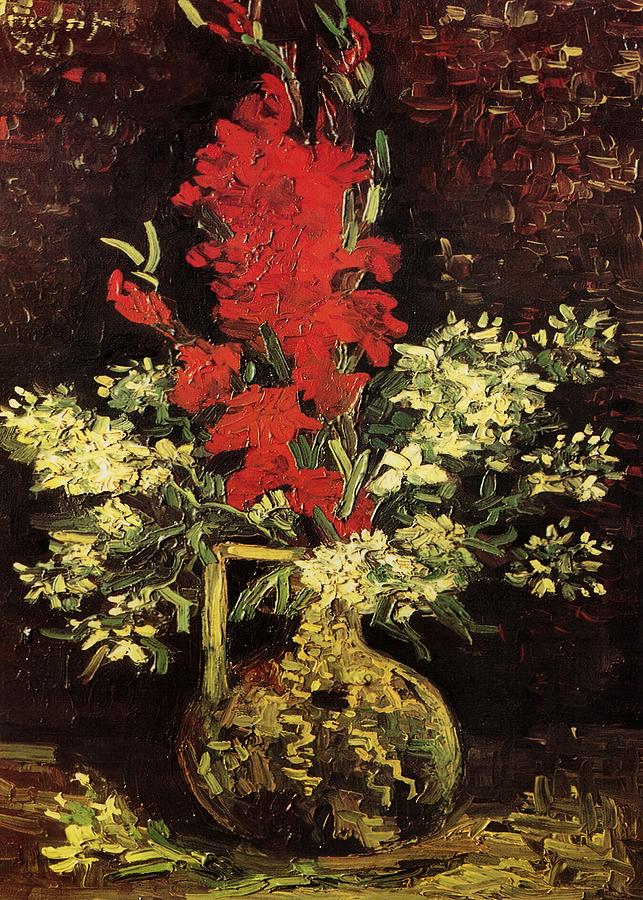 Vase With Gladioli And Carnations Vincent Van Gogh Painting By Vincent Van Gogh Fine Art America