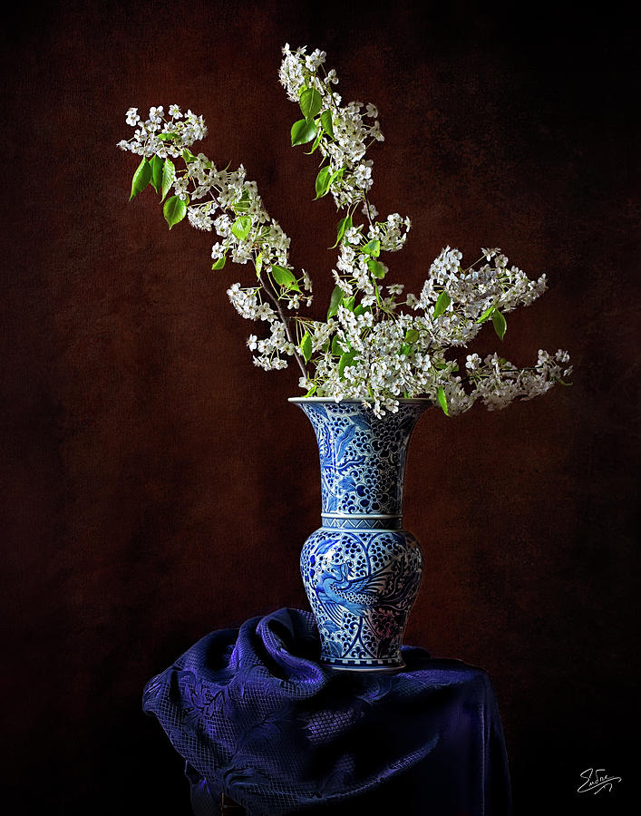 Vase With Ornamental Pear Flowers  Photograph by Endre Balogh