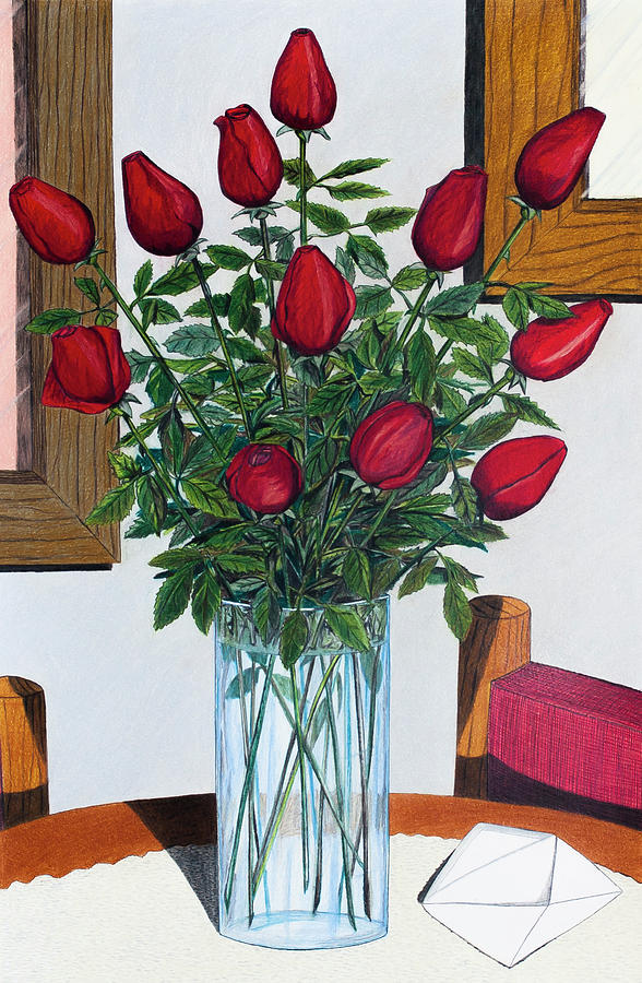 Peony Clipart Vase - Rose Flower Vase Drawing, HD Png Download ,  Transparent Png Image - PNGitem