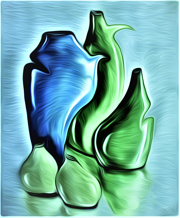 Vases in Abstract Digital Art by Ronald Mills
