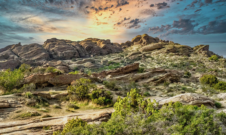 Vasquez Rocks at Sunset Panorama 4 Photograph by Dan Carmichael