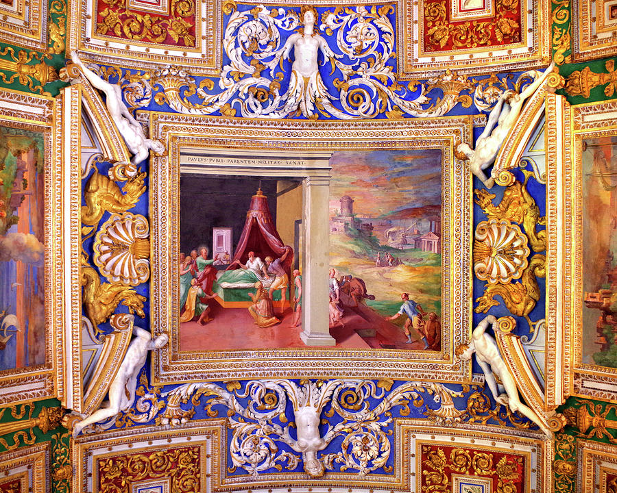Up Movie Photograph - Vatican Museum, Hall Of Maps Ceiling Detail 1 by Douglas Taylor