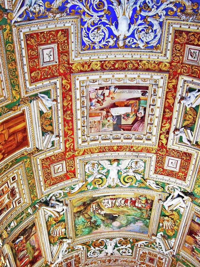 Vaulted Ceiling Gallery Of Maps Vatican Photograph by Debbie Oppermann