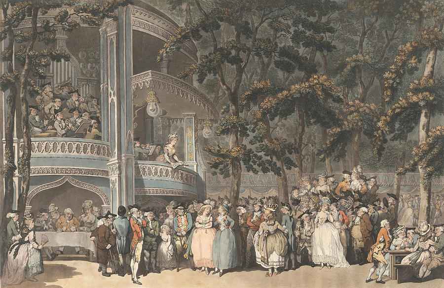 Vauxhall Gardens Drawing by Robert Pollard and Francis Jukes after Thomas Rowlandson