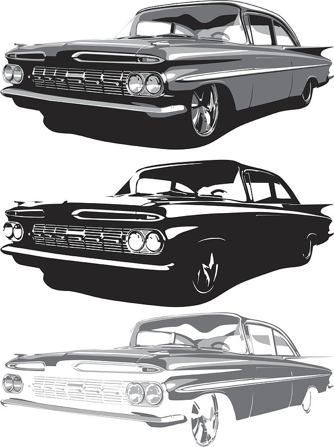 Vector 1959 Impala Drawing by Schlol