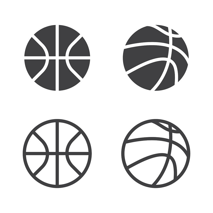 Vector Basketball Ball Icon Set Isolated on White Background. Drawing by Designer29