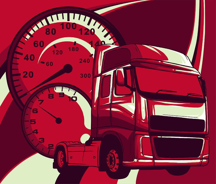Vector cartoon semi truck illustration design art Digital Art by Dean  Zangirolami - Fine Art America