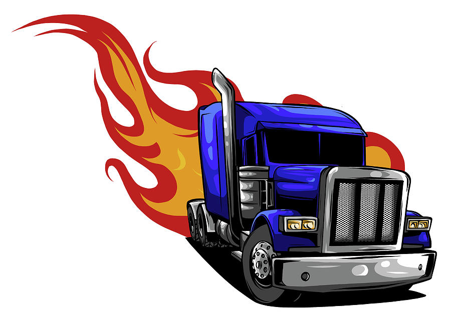 Vector Cartoon Semi Truck. vector illustration design Digital Art by ...