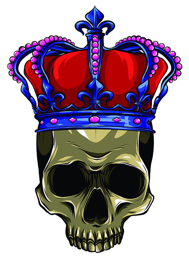 Vector Character - Skull King And Crossed Royal Scepters Illustration ...