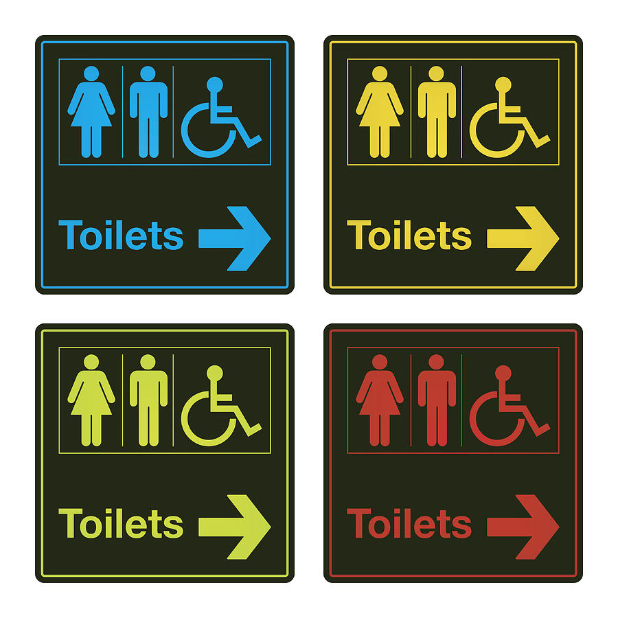 Vector Colorful Toilet Sign Collection Drawing by Mysondanube