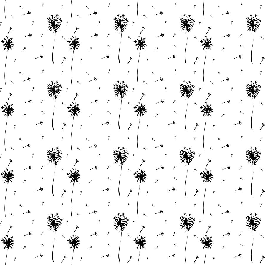 Vector Floral Seamless Pattern Background With Outline Hand Drawn Flowers Design Concept For Fabri Digital Art By Olena Mykhailenko