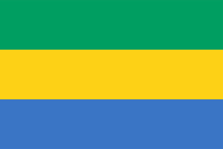 Vector Gabon Flag Design Drawing by Atakan