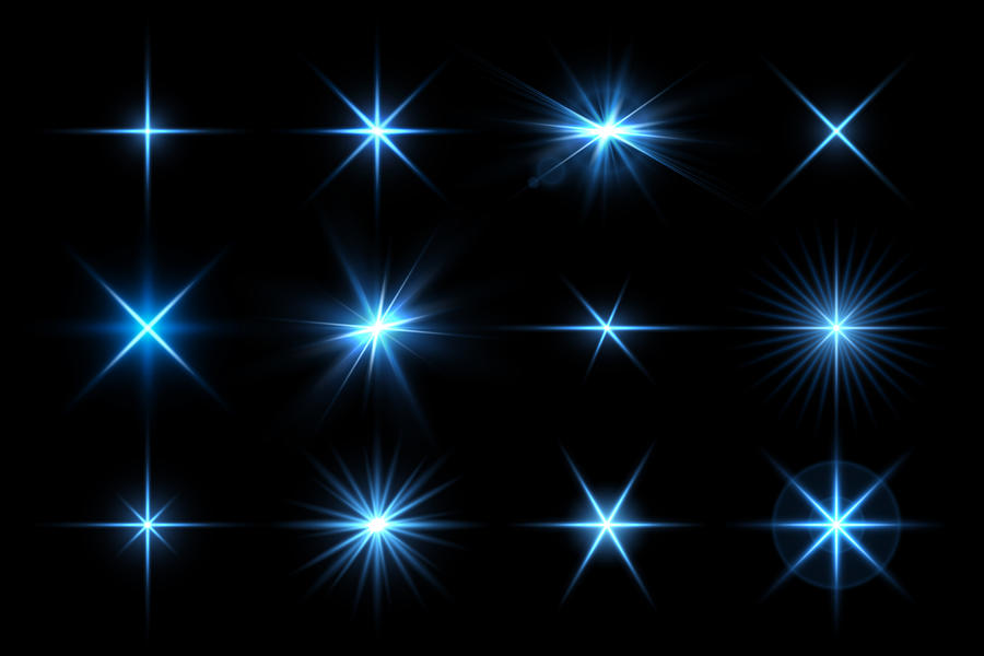 Vector glowing light effect collection. Shine, sparks, flare, flash illustration Drawing by Dimitris66