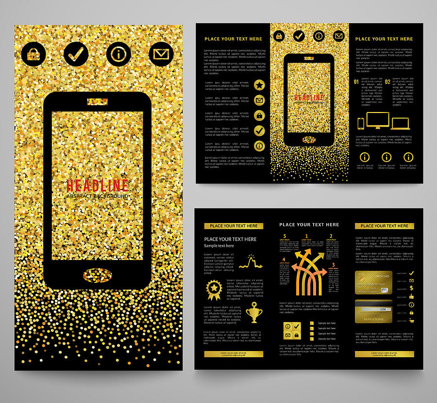 Vector golden elegant business brochure design Drawing by Kannaa